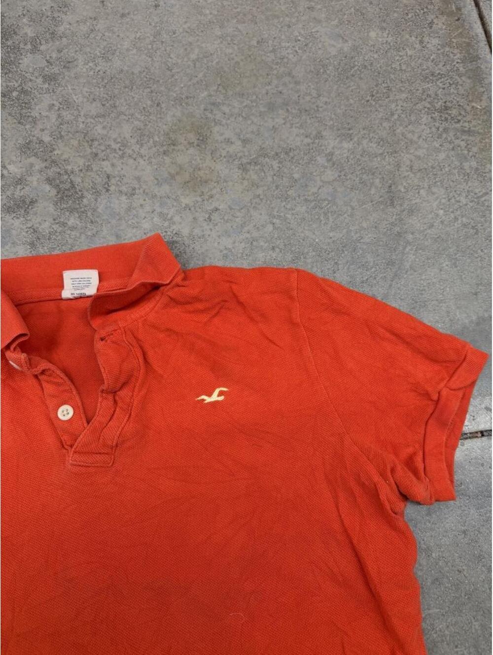 vintage hollister orange small logo polo surf shirt size medium - Picture 2 of 3